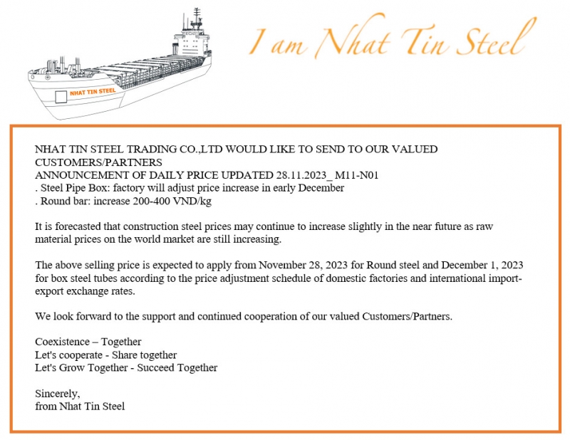 UPDATE ANNOUNCEMENT DATE 28.11.2023_ M11-N01