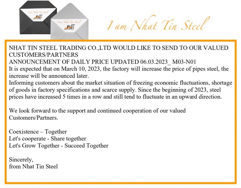 UPDATE ANNOUNCEMENT DATE 06.03.2023_ M03-N01