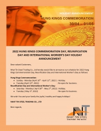2022 HUNG KINGS COMMEMORATION DAY, REUNIFICATION DAY AND INTERNATIONAL WORKER&rsquo;S DAY HOLIDAY ANNOUNCEMENT
