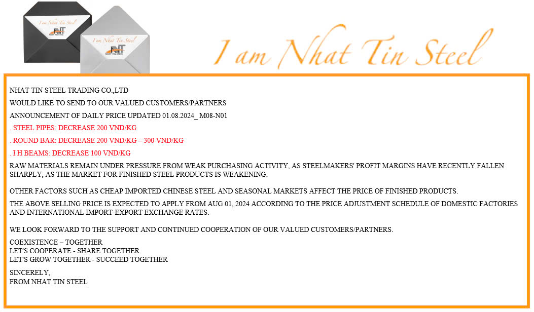 Cập nhật giá 01.08.2024 TA