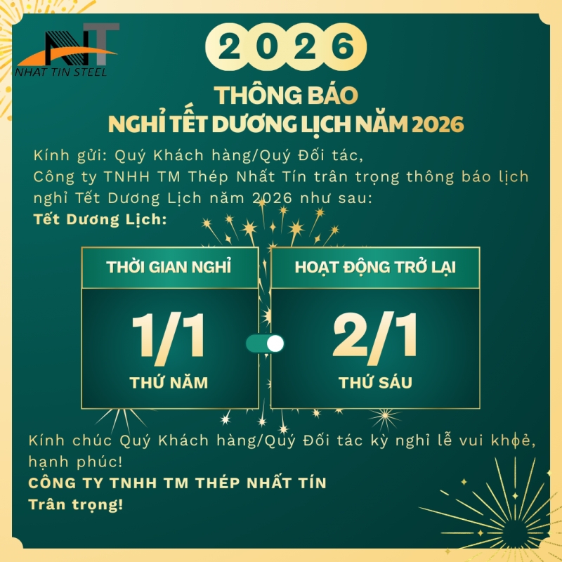 TH&Ocirc;NG B&Aacute;O NGHỈ TẾT DƯƠNG LỊCH 2026