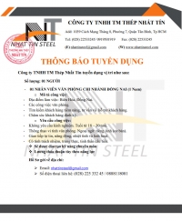 TH&Ocirc;NG B&Aacute;O TUYỂN DỤNG NĂM 2024