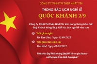 TH&Ocirc;NG B&Aacute;O LỊCH NGHỈ LỄ QUỐC KH&Aacute;NH 02/09